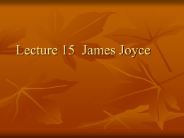 Lecture 15 of Book II James Joyce