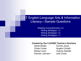 CST English-Language Arts & Information Literacy— …