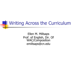 Writing Across the Curriculum - Stephens