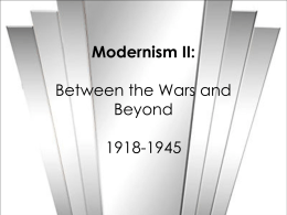 Modernism II: The Aftermath of World War I and the Start