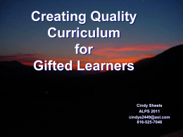 Creating Curriculum for Life