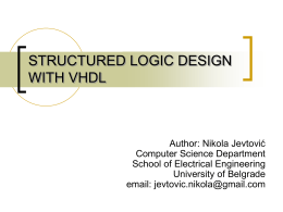 STRUCTURED LOGIC DESIGN WITH VHDL – part 1