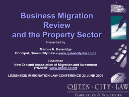 Business Migration Policy and Practice Update