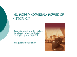 PODER NOTARIAL/POWER OF ATTORNEY