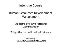 Training Human Resources Management for Fresh Graduates