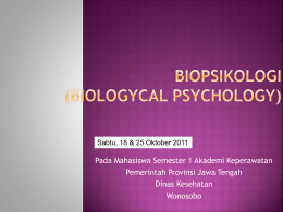 BIOPSIKOLOGI (BIOLOGICAL PSYCHOLOGY)