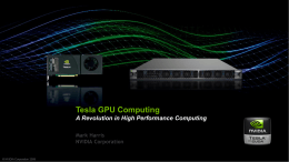 Tesla GPU Computing - National Tsing Hua University