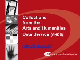 Collections from the Arts and Humanities Data Service