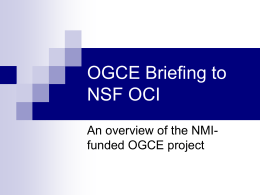 OGCE Project Activities