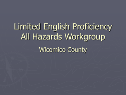 Limited English Proficiency All Hazards Workgroup