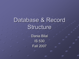 Database/Record Structure