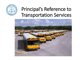 A Principal’s Guide for Transportation Services