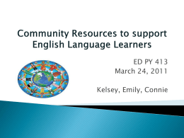 Community Resources to support English Language …