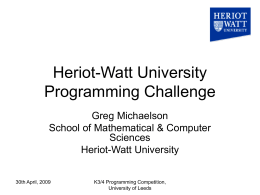 Heriot-Watt University Programming Challenge