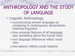 LANGUAGE IN CULTURE - University of Lethbridge