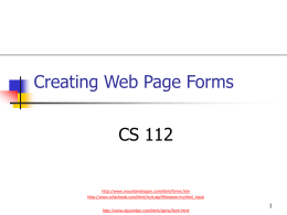 HTML Forms - Western Washington University