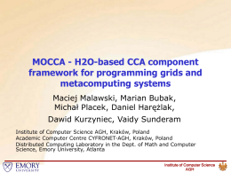 MOCCA – A Distributed CCA Framework based on H2O