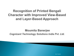 Recognition of Printed Bengali Character with Improved