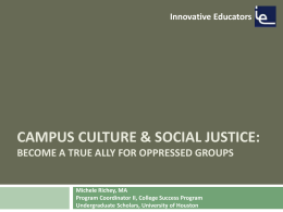 Campus Culture & Social Justice: Become a True Ally for