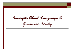 Concepts About Language - University of West Georgia
