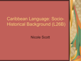 Caribbean Language: Socio-Historical Background (L26B)