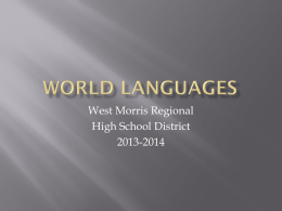 World Languages - West Morris Regional High School …