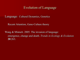 Evolution of Language - University at Albany