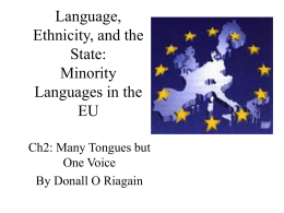 Language, Ethnicity, and the State: Minority Languages …