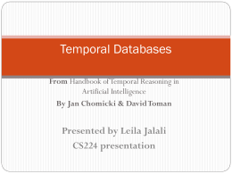 Temporal Databases - Donald Bren School of Information …