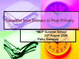 Transition from Primary to Post-Primary