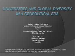 Origins, Development and Research for Universities and