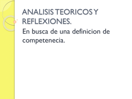 ANALISIS TEORICOS Y REFLEXIONES.