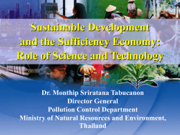Sustainable Development and the Sufficiency Economy: …