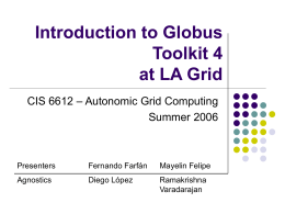 Globus Toolkit 4 Examples for LAGrid @ FIU