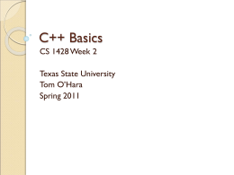 C++ Basics - Texas State University