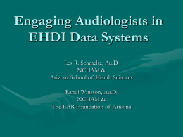 Engaging Audiologists in EHDI Data Systems