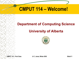 CMPUT 101 - University of Alberta