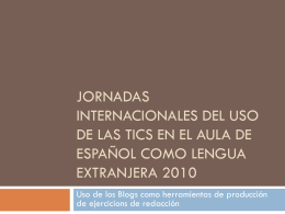 Jornadas internacionales del uso de las tics en el aula de