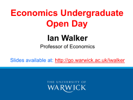 Economics Undergraduate Open Day
