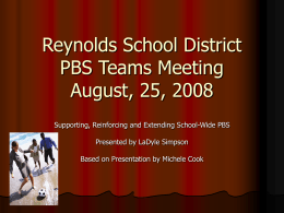 Reynolds School District PBS Teams Meeting August, …
