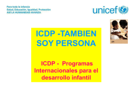 Diapositiva 1 - International Child Development Programme