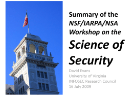 Summary of the NSF/IARPA/NSA Workshop on the …