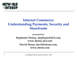 Internet Commerce: Understanding Payments, Security …