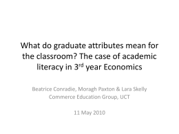 Do 3rd year students in Economics achieve graduate literacy?