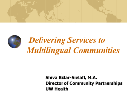 An Introduction to Culturally Competent Health Care