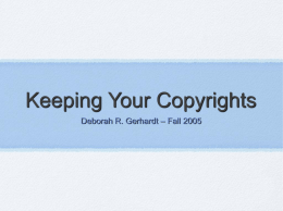 Keeping Your Copyrights