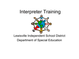 Interpreter Training - Lewisville Independent School District