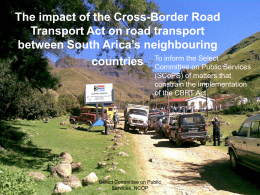 The impact of the Cross-Border Road Transport Act on …