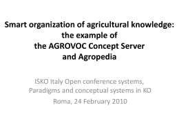 Smart organization of agricultural knowledge: the …