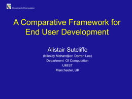 A Comparative Framework for End User Development